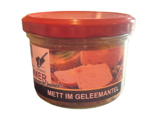 Mett im Geleemantel im Glas