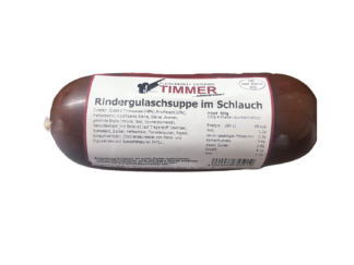 Rindergulaschsuppe im Schlauch